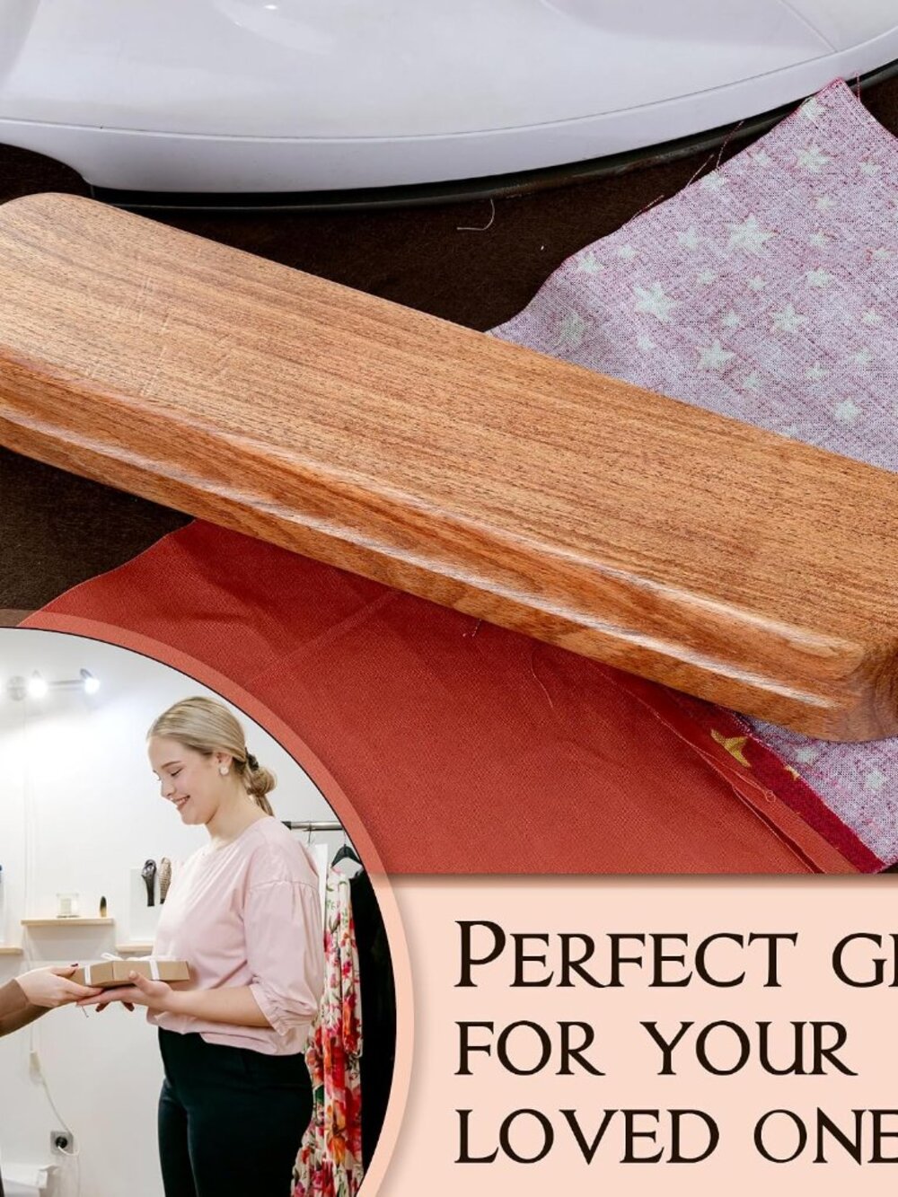 Tailors Clapper for Quilting, Hard Wood Professional Multipurpose Durable for Se - Picture 7 of 7